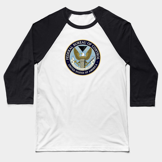 Federal Bureau of Control Baseball T-Shirt by hellomammoth